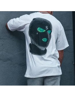 Street Masked Expression Printed Hip Hop T-shirt HF3014-02-02