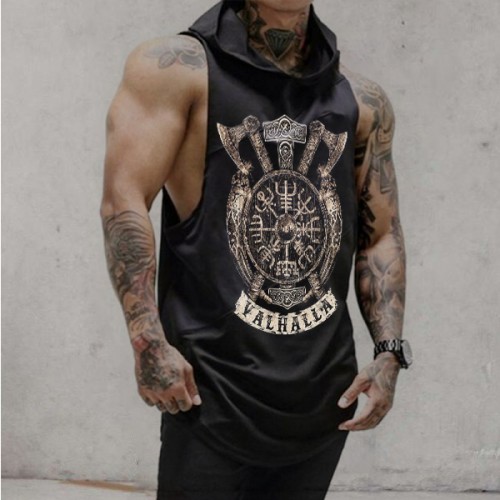 Men's training wear sleeveless hooded sweatshirt T-shirt HF0119-04-03 Men's training wear sleeveless hooded sweatshirt T-shirt HF0119-04-03